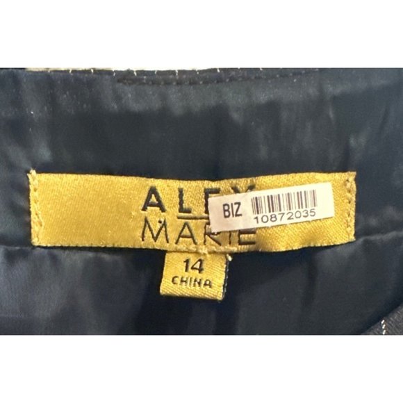 Alex Marie Straight Dress Cap Sleeve Light Black White Stripe Women's Size 14 - Picture 6 of 12